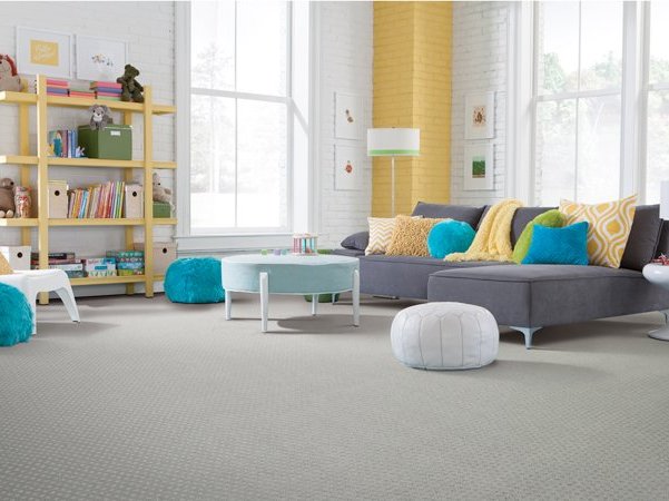 Colorful room with clean carpet flooring